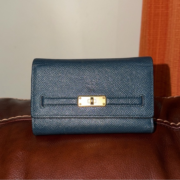 ‼️Authentic MCM Blue Leather Trifold Wallet - Picture 2 of 16